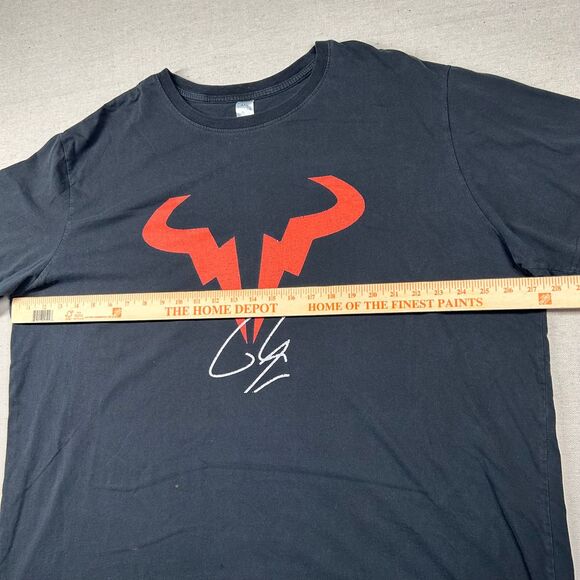 Rafael Nadal Shirt Mens 4xl Tennis Solid Black Baggy Oversized Thrashed T-Shirt - Picture 9 of 11